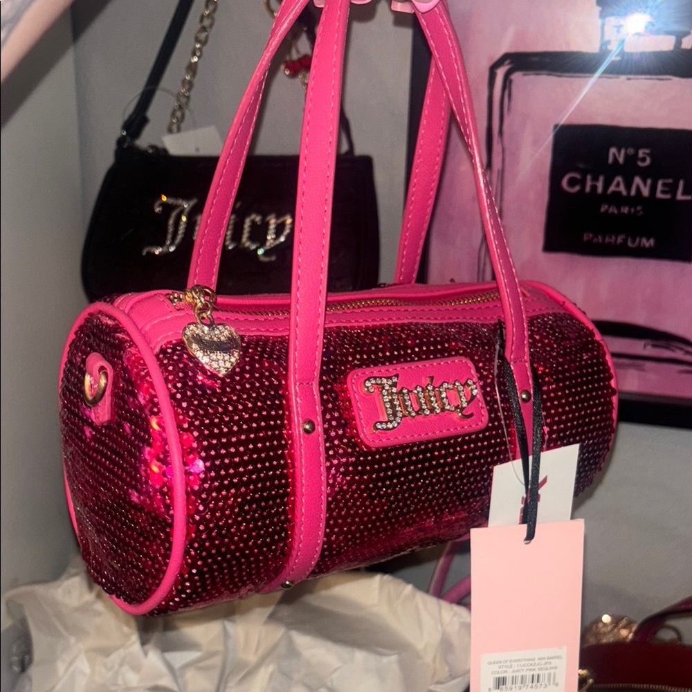 Juicy Couture Pink Sequin Barrel Bag